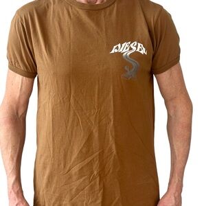 Diesel Tan Men's Short Sleeve Tee Graphic T-Shirt Men’s Size L